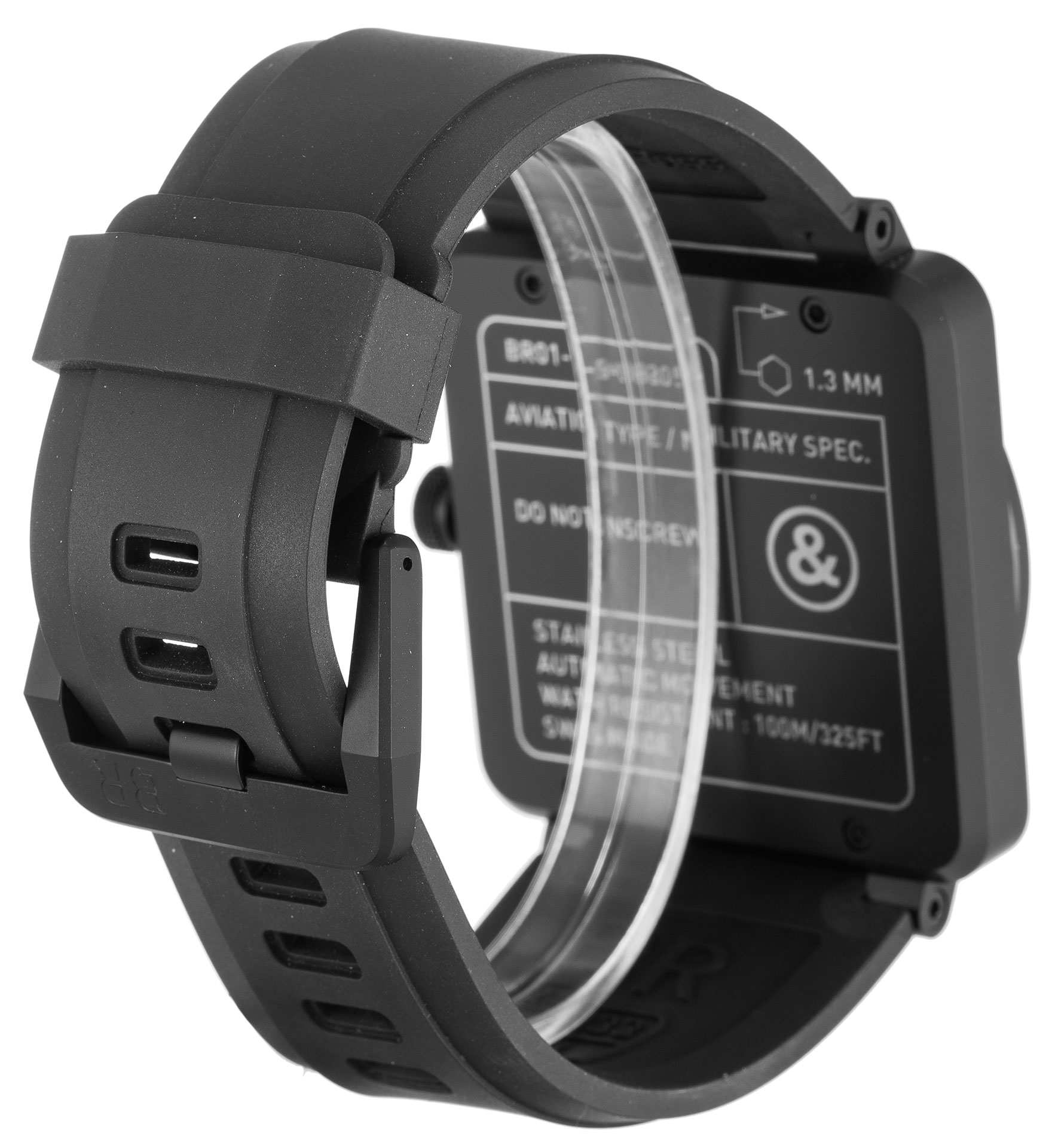 Réplica Bell y Ross BR01-92 Dial negro de carbono
