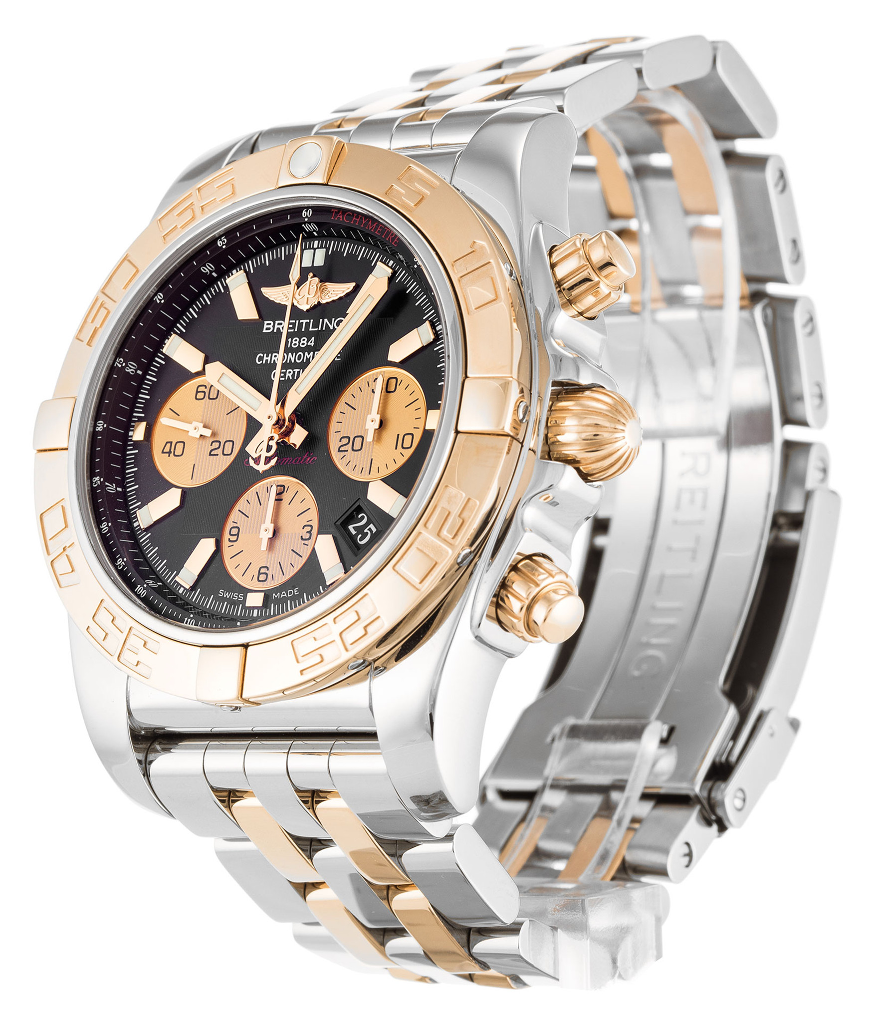 Réplica Breitling Chronomat 44 Marcadores de palo de dial negro CB0110 43.5MM