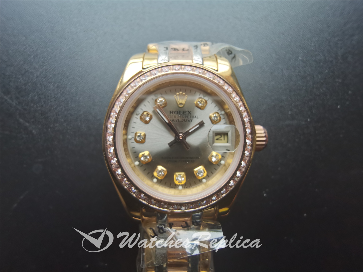 Rolex Pearlmaster 80298 Madre de perla y oro amarillo de 18k para vigilancia de mujeres de 29MM