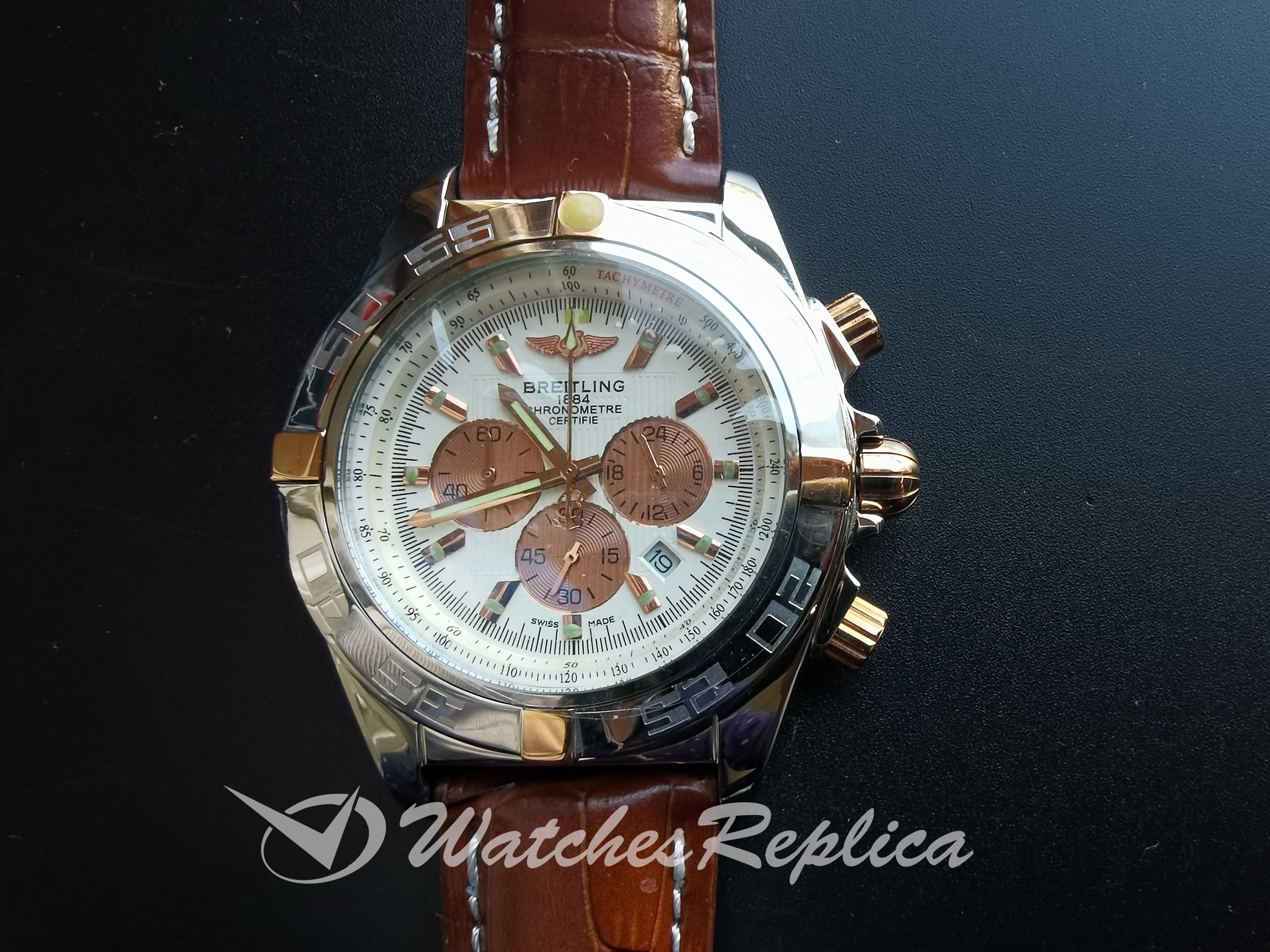 Breitling Chronomat 46MM de acero inoxidable y dial blanco para hombres Réplicas Relojes