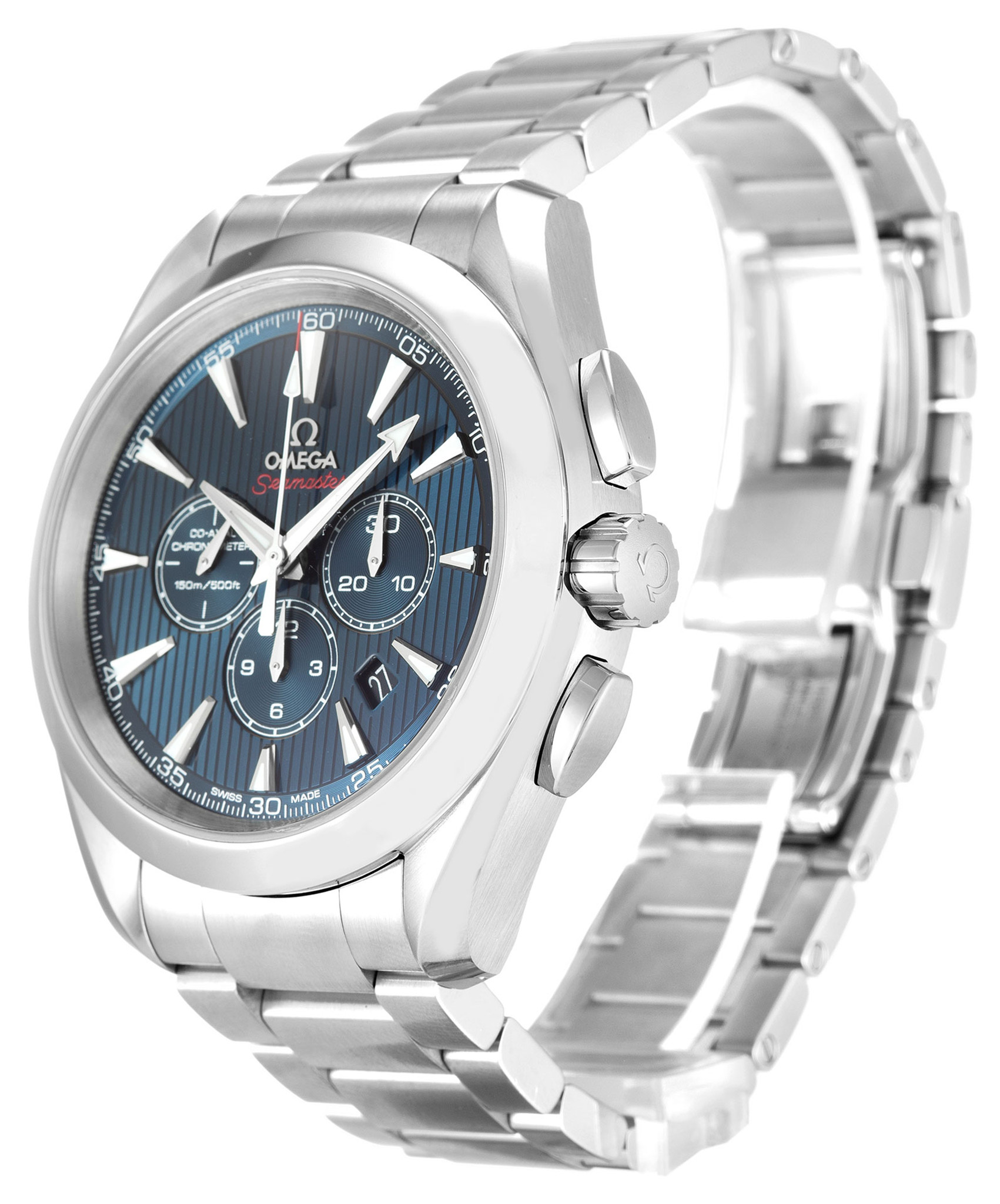 Réplica Marcadores de palo de diale azul olímpico Aqua Terra Terra 522.10.44.50.03.001 44MM