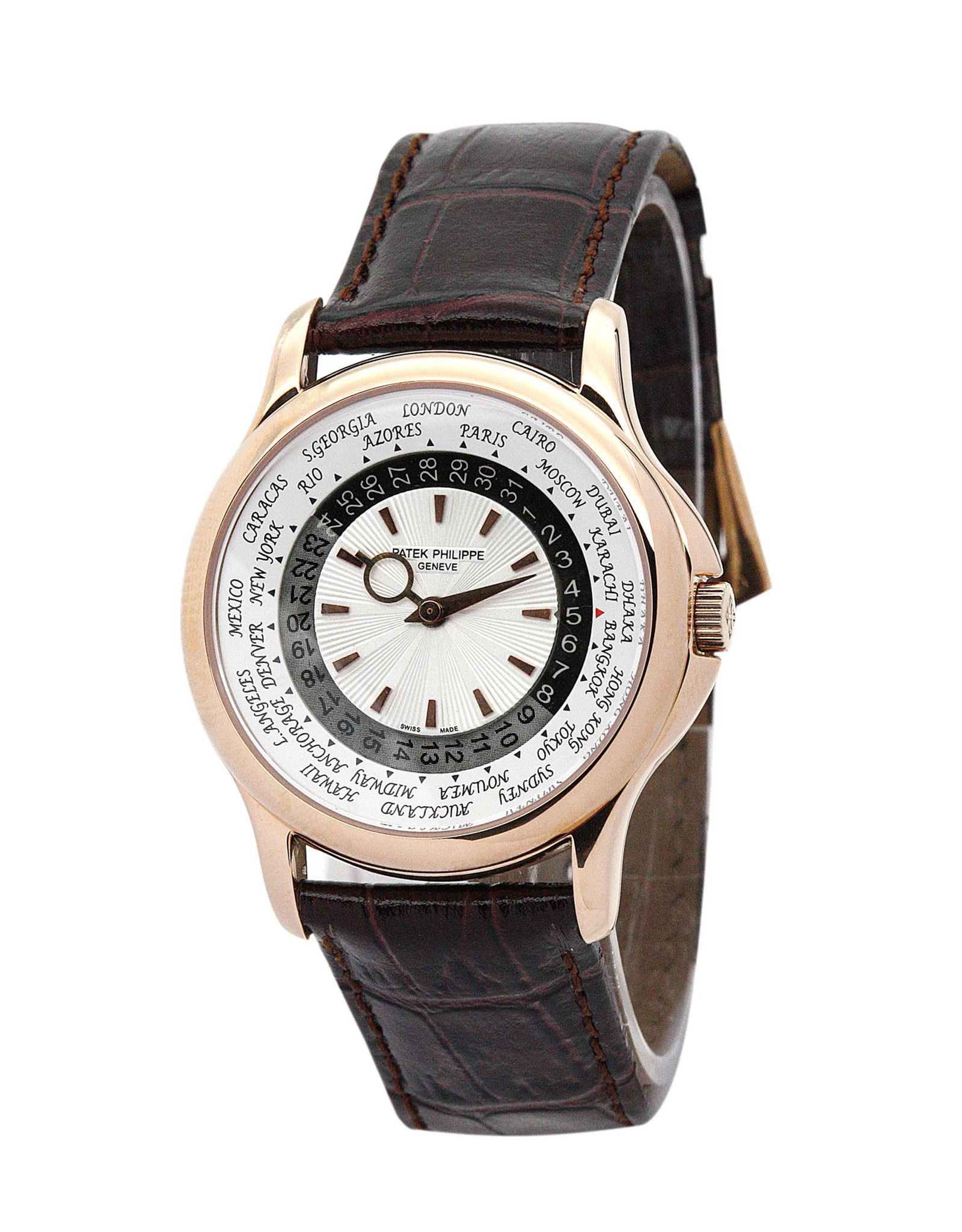 Réplica Patek Philippe Correa de cuero de oro amarillo complicado 5130J 39MM