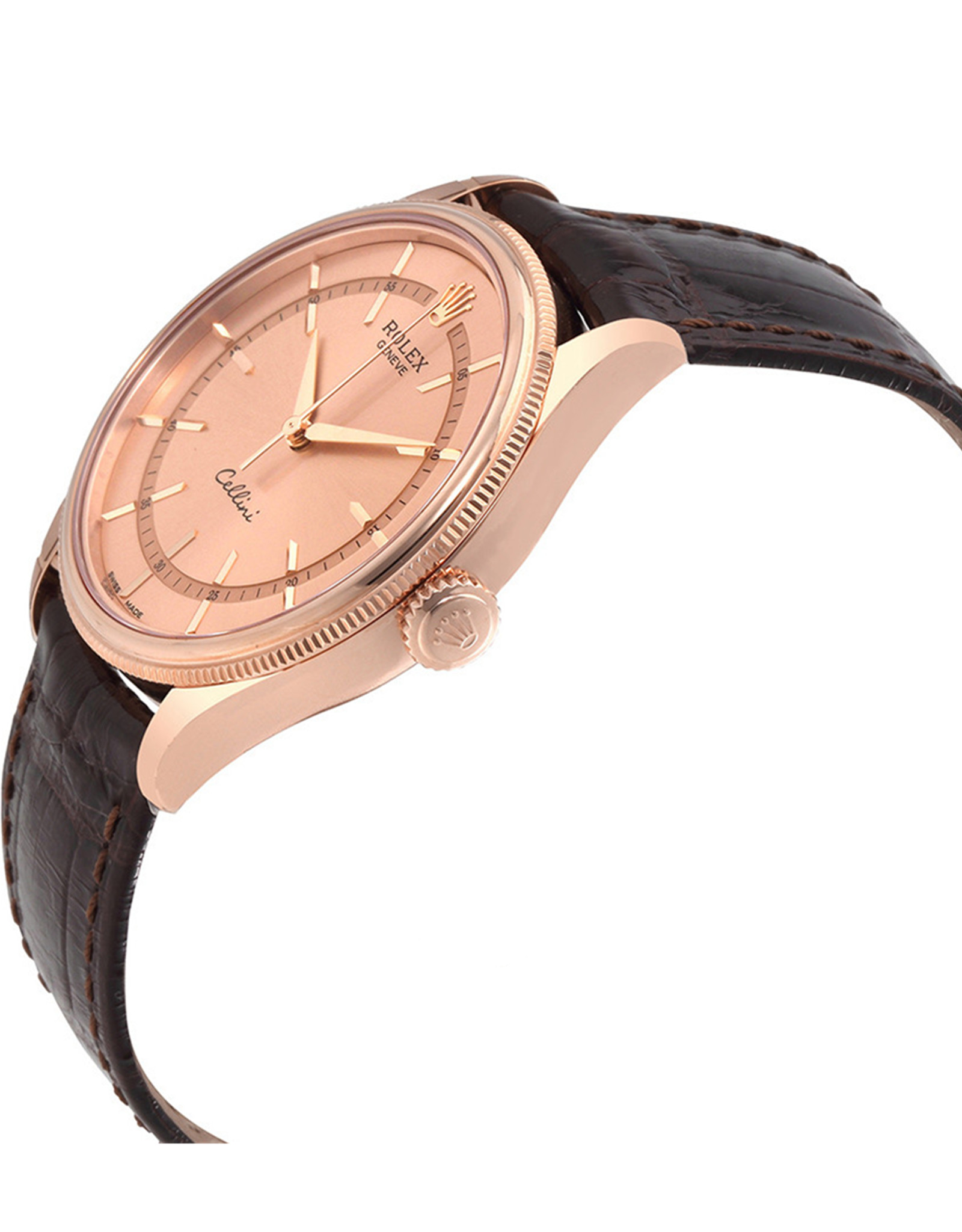 Réplica Rolex Cellini Esfera Rosa 18k Everose Gold Hombres Réplicas Relojes 39MM