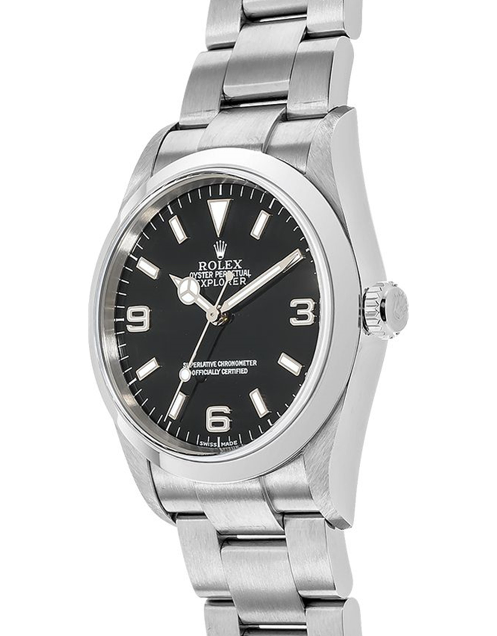 Réplica Rolex Explorer Dial negro Corcha de acero inoxidable 114270 36MM Réplicas Relojes