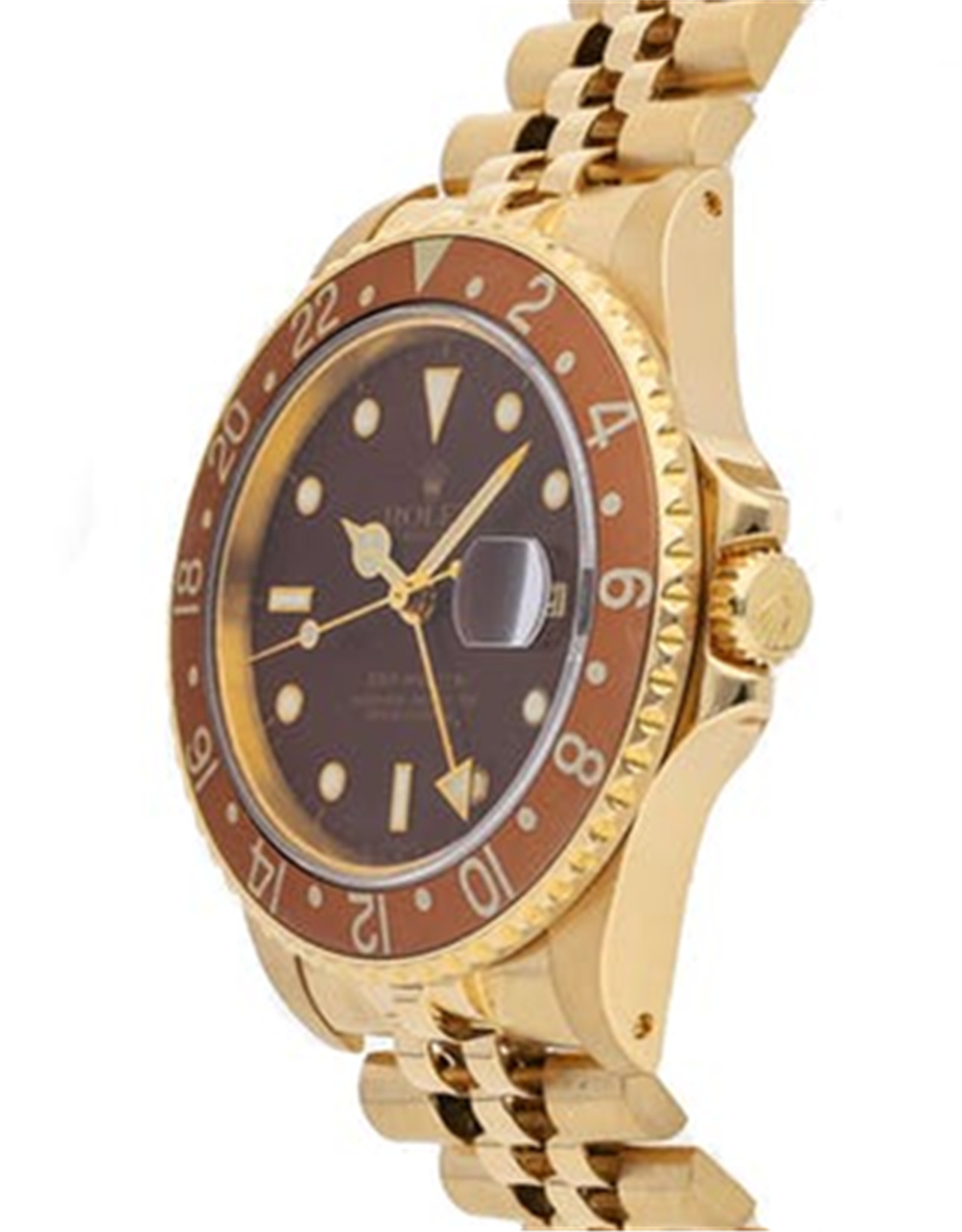 Réplica Rolex GMT Master Réplicas Relojes automático Características de oro amarillo Dial marrón 40MM