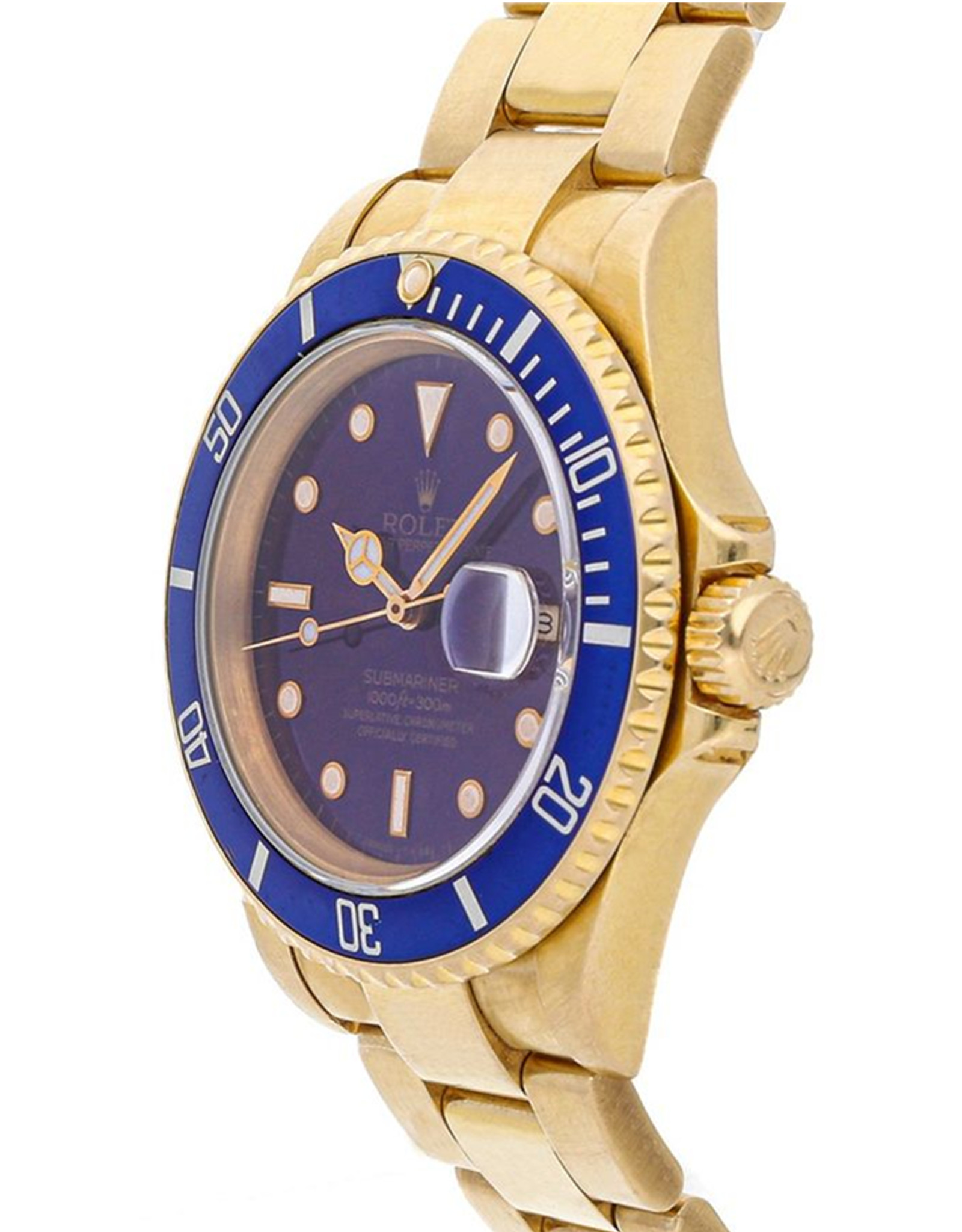 Réplica Rode Rolex Submariner Esfera Azul Blue Bisel Hombres Réplicas Relojes 16618 40MM