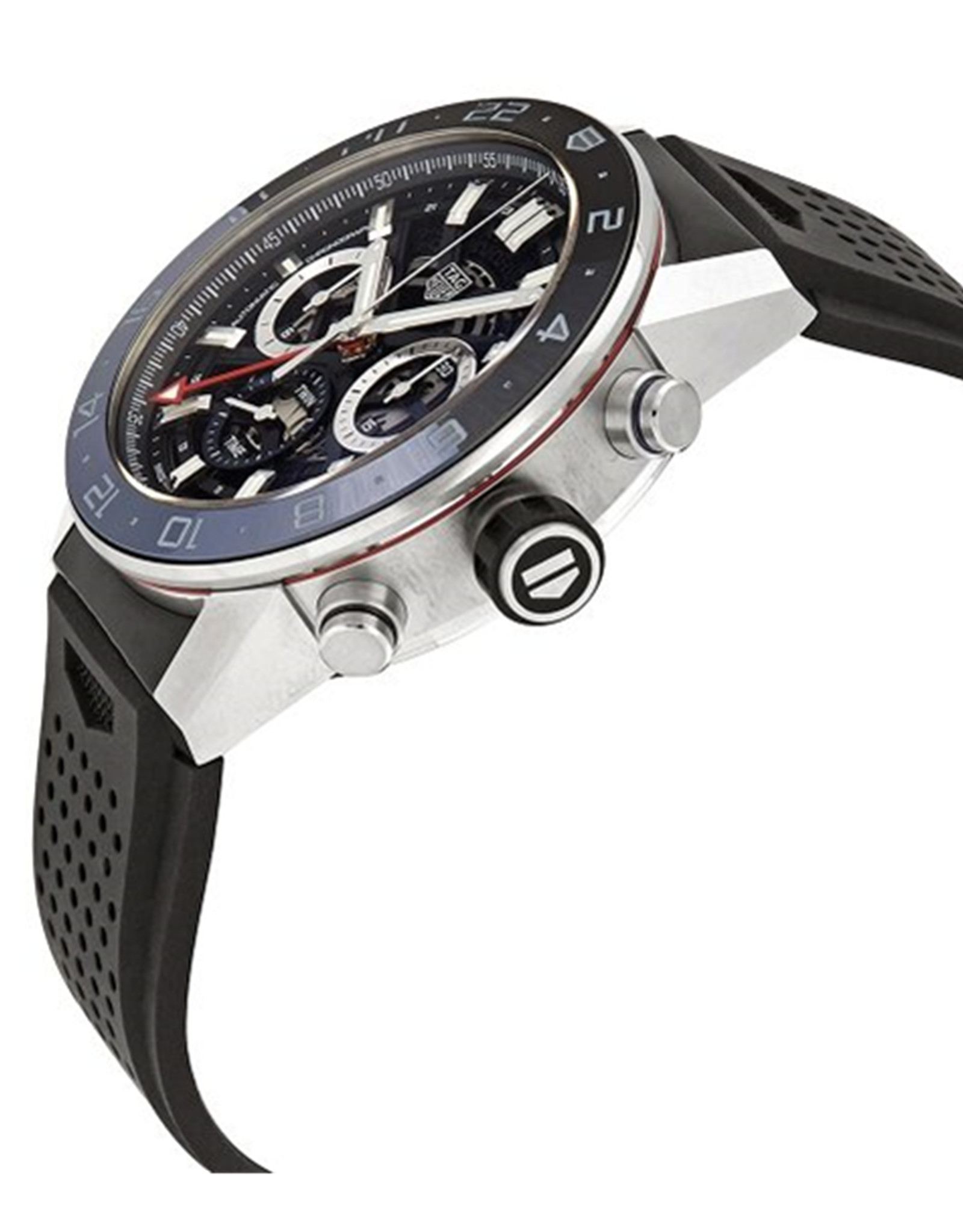 Réplica Etiqueta Heuer Carrera Black Skeleton Dial de cuarzo para hombres Mira CBG2A1Z.FT6157 45MM